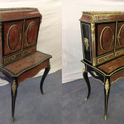 Avant / après la restauration d'un meublé ébène ancien